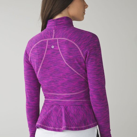 lululemon athletica Jackets & Blazers - LIKE NEW Lululemon Hustle in Your Bustle Peplum Purple Full Zip Jacket Size 6